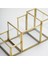 20x11x10cm Kalemlik Fırçalık Organizer Pirinç Gold Cam Ofis Dekoratif El Yapımı 3