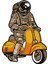 Quart Aksesuar 14 x 10 cm Astronot Motorcu Sticker Motor Araba Kask Laptop Sticker 1