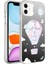 Apple iPhone 11 Kılıf Desenli Silver Sert Kapak 1
