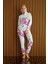 Kadın Batik Desen Kapüşonlu Fitilli Polar Bilek Manşetli Kışlık Jogger Pijama Takımı 3