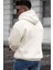 Erkek Kırık Beyaz Krem Ekru Spectacular Baskılı 3 Iplik Şardonlu Kapüşonlu Kanguru Cepli Oversize Salaş Hoodie Sweatshirt 4