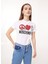 Bisiklet Yaka Baskılı Beyaz Kadın T-Shirt J0713 3