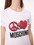 Bisiklet Yaka Baskılı Beyaz Kadın T-Shirt A0707 4