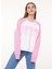 Jeans Bisiklet Yaka Baskılı Pembe Kadın Sweatshırt J1702 1
