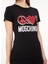 Bisiklet Yaka Baskılı Siyah Kadın T-Shirt A0707 4