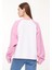 Jeans Bisiklet Yaka Baskılı Pembe Kadın Sweatshırt J1702 5
