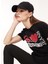 Bisiklet Yaka Baskılı Siyah Kadın T-Shirt J0713 3
