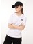 Bisiklet Yaka Baskılı Beyaz Kadın T-Shirt J0711 3