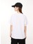Bisiklet Yaka Baskılı Beyaz Kadın T-Shirt J0711 5