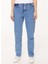 Yüksek Bel Düz Paça Normal Indigo Kadın Pantolon J0330 3