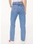 Yüksek Bel Düz Paça Normal Indigo Kadın Pantolon J0330 5