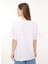 Bisiklet Yaka Baskılı Beyaz Kadın T-Shirt J0708 5