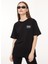 Bisiklet Yaka Düz Siyah Kadın T-Shirt A0709 2