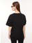 Bisiklet Yaka Düz Siyah Kadın T-Shirt A0709 5