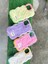 Apple iPhone 11 Kılıf Yumuşak Tüylü Pelüş Puf Standlı Renkli Silikon Case Smile Moda Kapak Dalgalı Tasarım 4