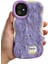 Apple iPhone 11 Kılıf Yumuşak Tüylü Pelüş Puf Standlı Renkli Silikon Case Smile Moda Kapak Dalgalı Tasarım 1