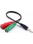 3.5 mm Stereo Erkek Kulaklık 3 Çizgili + 2 x Stereo Dişi Mikrofon Hoparlör Çoklayıcı Kablo (81) 1