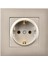Eqona Metalik Bej Topraklı Priz 1