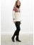 Styleboom x Peraluna Cotswald Faır Isle Pullover Balıkçı Yaka Baklava Desen Kazak Kadın Triko Kazak - Ekru Multi 4