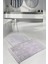 Nova Gri 60X100 + 50X60 cm 2'li Köşeli Ponpon Saçaklı Banyo Halısı Kaymaz Yıkanabilir Paspas Seti 1