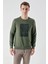 Erkek Haki Trend Bisiklet Yaka Sweat-Shirt 1