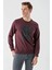 Erkek Mürdüm Trend Bisiklet Yaka Sweat-Shirt 2