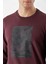 Erkek Mürdüm Trend Bisiklet Yaka Sweat-Shirt 4