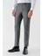 Erkek Gri Poliviskon Trend Desenli Slim Fit Classic Pantolon 2