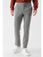 Erkek Gri Poliviskon Trend Ipli Jogger Slim Fit Spor Pantolon 2