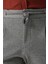 Erkek Gri Poliviskon Trend Ipli Jogger Slim Fit Spor Pantolon 4