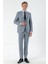 Erkek Mavi Mozaik Desenli Slim Fit Takım Elbise 2