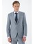 Erkek Mavi Mozaik Desenli Slim Fit Takım Elbise 3