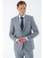 Erkek Mavi Mozaik Desenli Slim Fit Takım Elbise 4