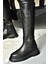 R312401309 Siyah Kalın Tabanlı Kadın Çizme 1