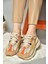 R312510504 Bej/turuncu Kumaş Kadın Spor Ayakkabı Sneakers 3