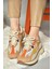 R312510504 Bej/turuncu Kumaş Kadın Spor Ayakkabı Sneakers 5