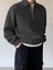 Genıus Store erkek Polo Yaka Oversize Sweatshirt Yarım Fermuar Sweatshirt 3