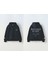 Unisex Koyu Mavi Renk Slogan Yazılı 3 Iplik Şardonlu Kapüşonlu Sweatshirt 3