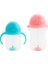 Tıklama Kilitli Uçlu Pipetli Alıştırma Bardağı 6AY+ 207 ml Mavi ve 12AY+ 296 ml Pembe 2
