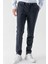 Erkek Lacivert Poliviskon Trend Desenli Slim Fit Classic Pantolon 1