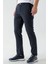 Erkek Lacivert Poliviskon Trend Çizgili Slim Fit Classic Pantolon 4