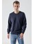 Erkek Lacivert Basic Bisiklet Yaka Sweat-Shirt 1