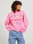 Bisiklet Yaka Rahat Kesim Pembe Kadın Sweatshirt 12250198 1