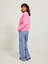 Bisiklet Yaka Rahat Kesim Pembe Kadın Sweatshirt 12250198 3