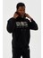 Erkek Sweatshirt Kapüşonlu Siyah M500225 4
