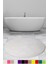 Elite Beyaz 150X150 cm Yuvarlak Peluş Banyo Halısı Kaymaz Taban Pufidik Banyo Paspası 1