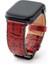 Lesband Leather crocco Kırmızı Gerçek Deri Apple Watch Kordon Seri 1-8, Se, Ultra ve Ultra 2 ile Uyumlu 1