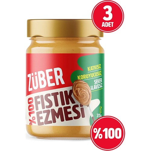 Züber %100 Fıstık Ezmesi 315 gr x 3 Adet