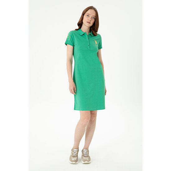 U.S. Polo Assn. Kadın Yeşil Örme Elbise 50262696-VR054