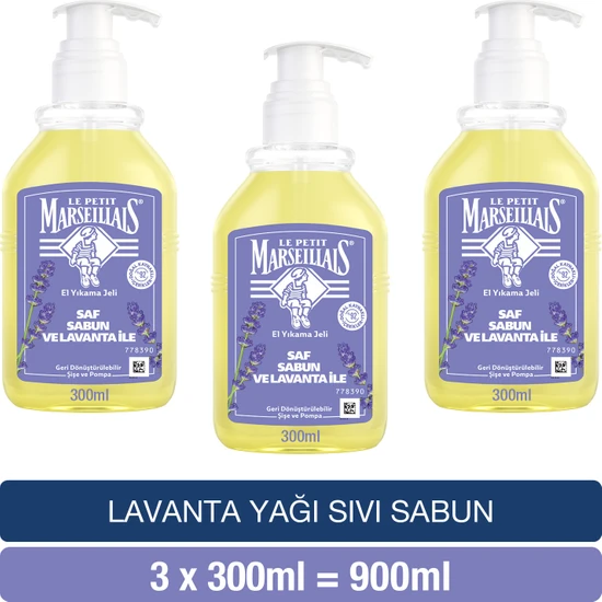 Le Petit Marseillais Sıvı Sabun Lavanta 300 ml x3